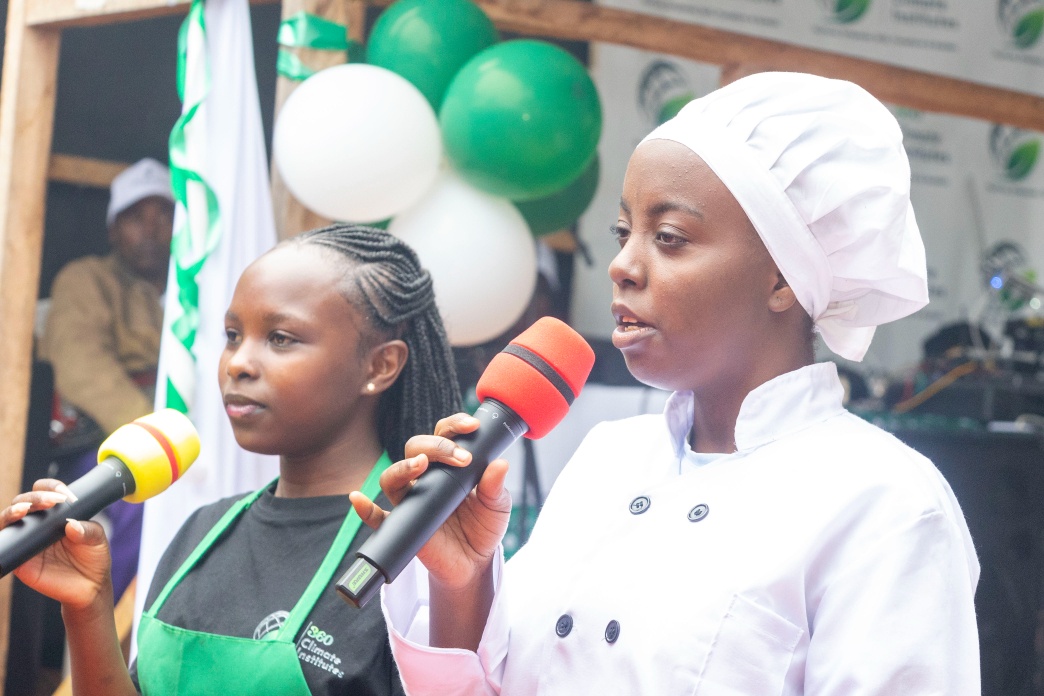 Students performing a poem during the Cha Mama launch.