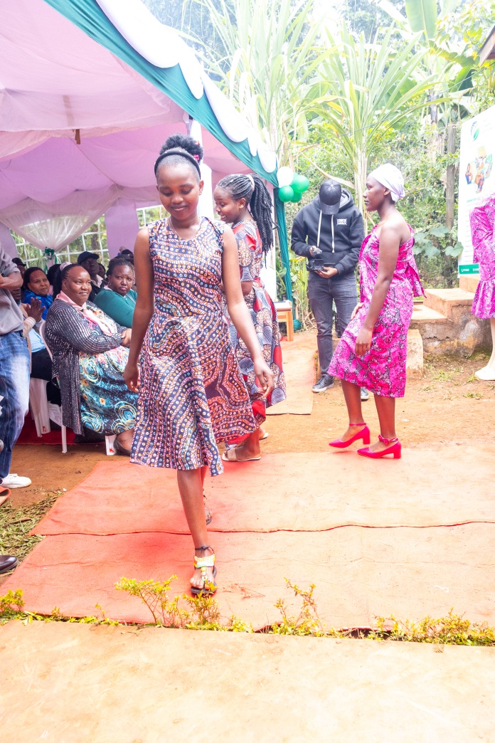 Fashion and Design students presenting their work during the Cha Mama launch.