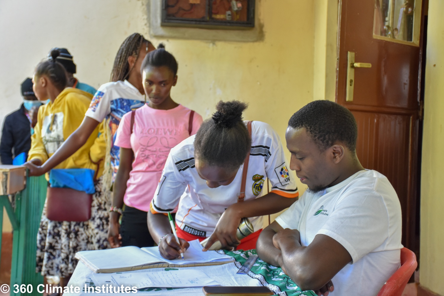 Young people participating in learner registration at 360 Climate Institutes